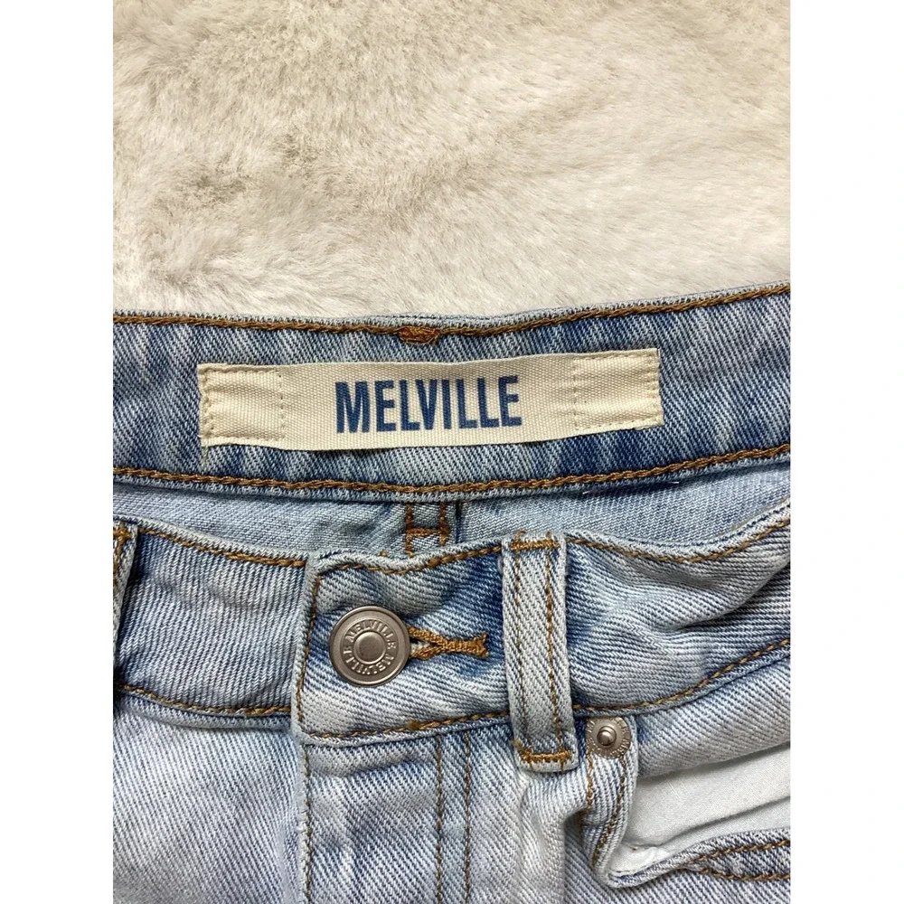 Brandy Melville Light Wash Distressed Denim Shorts Raw Hem‎ Cotton Size 25